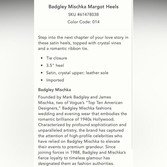 Badgley Mischka Ivory Heels with Crystal Embellishments/ size 9 - Picture 12 of 12